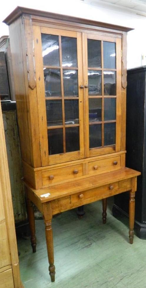 2 Piece Bookcase Desk - 3 Drawers - 76" x 36" x 20": See Photos For Condition and Details