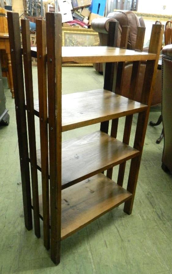 4 Shelf Rustic Bookshelf - 36" x 18.5" x 11": See Photos For Condition and Details