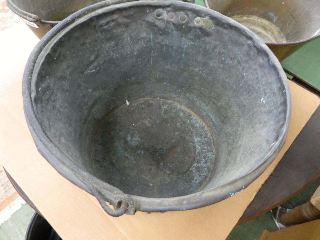 Copper Riveted Kettle with Handle - 16" x 27" - 2