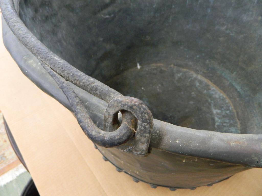 Copper Riveted Kettle with Handle - 16" x 27" - 3