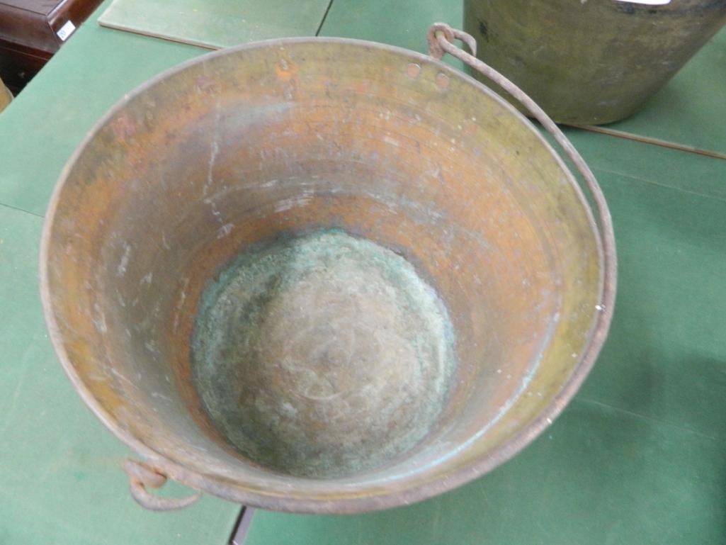 Brass Handled Bucket - 12" x 18" - 2