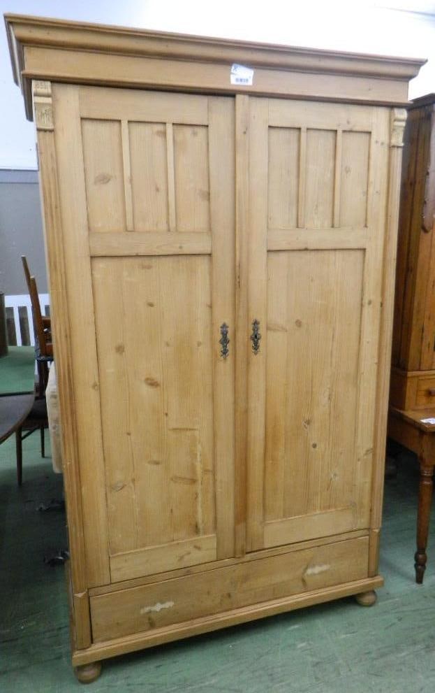 Pine 2 Door Armoire - 1 Drawer - 78.5" x 47" x 22.5": See Photos For Condition and Details