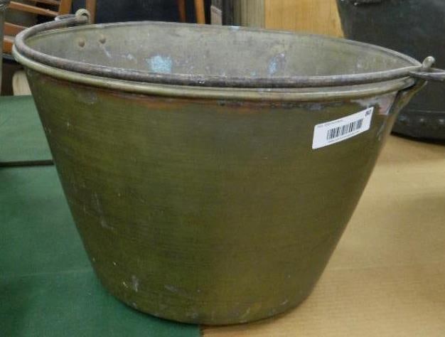 Brass Handled Bucket - 11.5" x 18.5": See Photos For Condition and Details