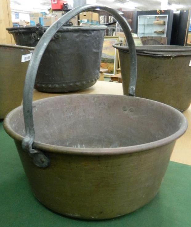 Brass Fixed Handled Bucket - 15" x 15": See Photos For Condition and Details