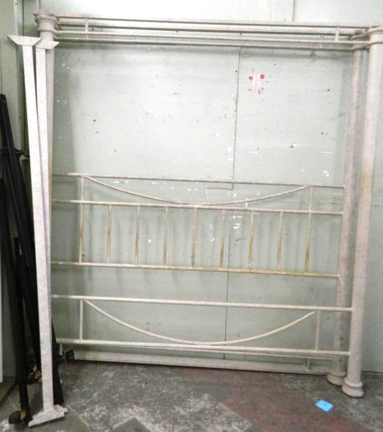 Aluminum Canopy Bed with Rails - 89" Tall: See Photos For Condition and Details