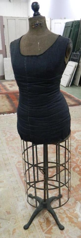 Vintage Dress Makers Mannequin with Iron Base - 59" x 14" x 12": See Photos For Condition and Details