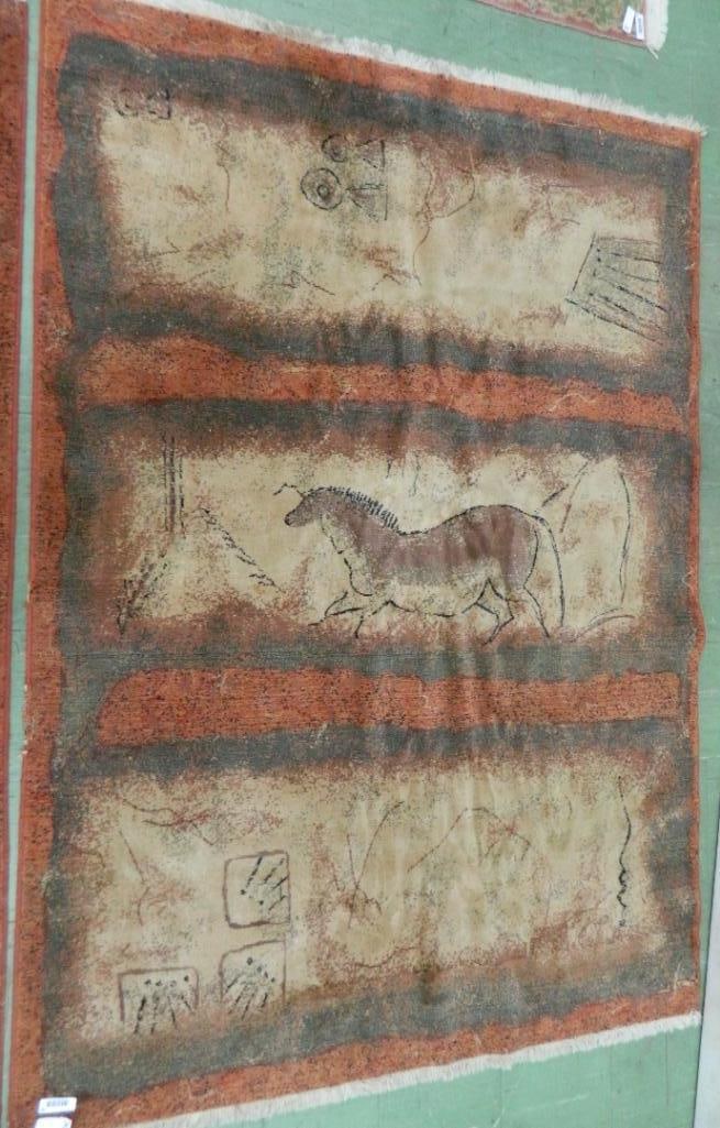 Modern Native American Style Area Rug - 92" x 55": See Photos For Condition and Details