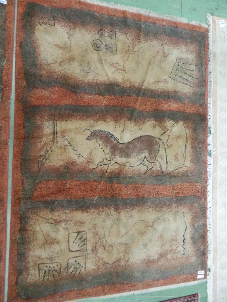 Modern Native American Style Area Rug - 92" x 55": See Photos For Condition and Details