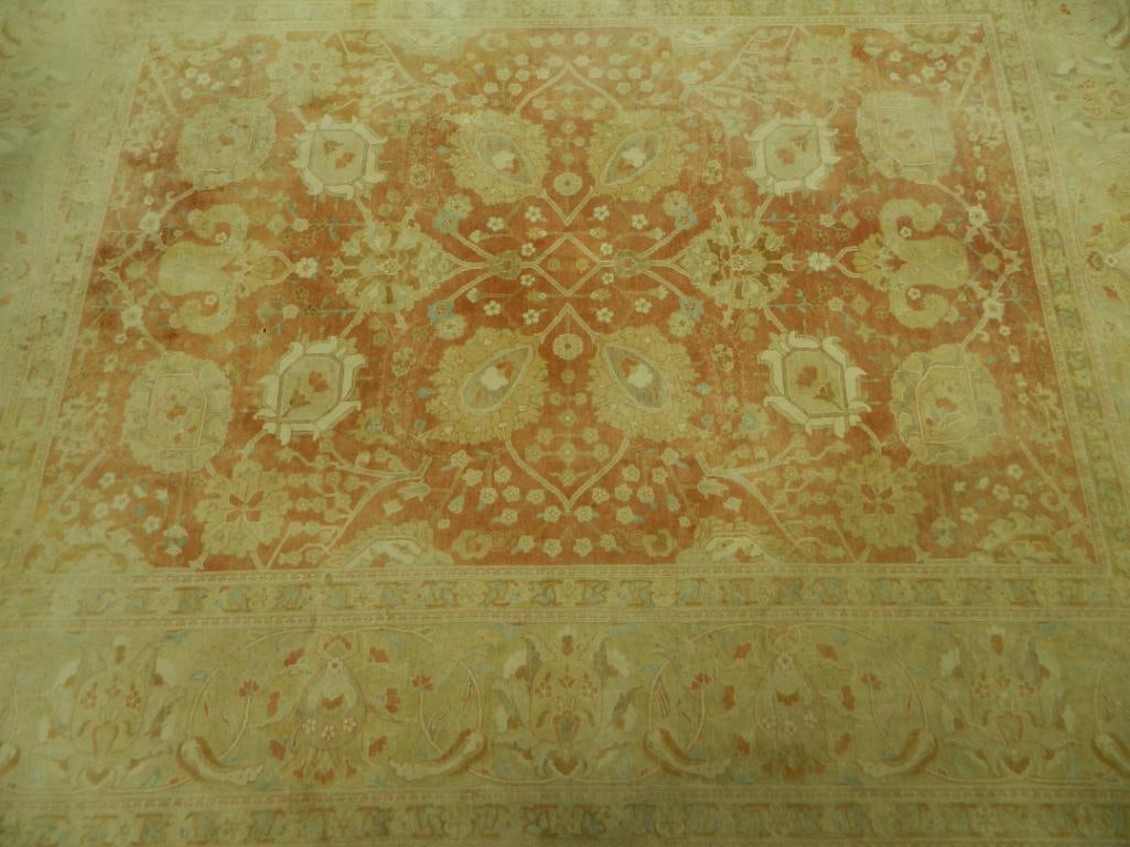 Wool Room Size Rug - Peach and Beige - 149" x 109.5": See Photos For Condition and Details