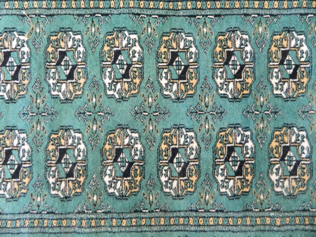 Runner - Teal Beige and White - 188" x 32" - 2