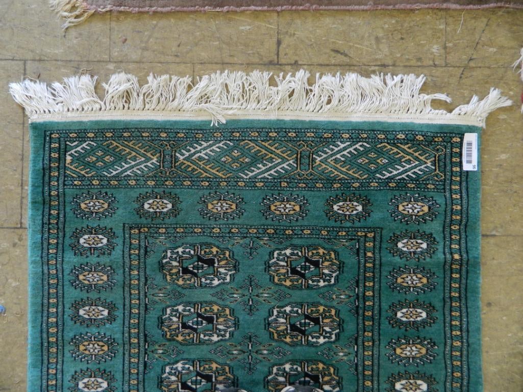 Runner - Teal Beige and White - 188" x 32" - 4