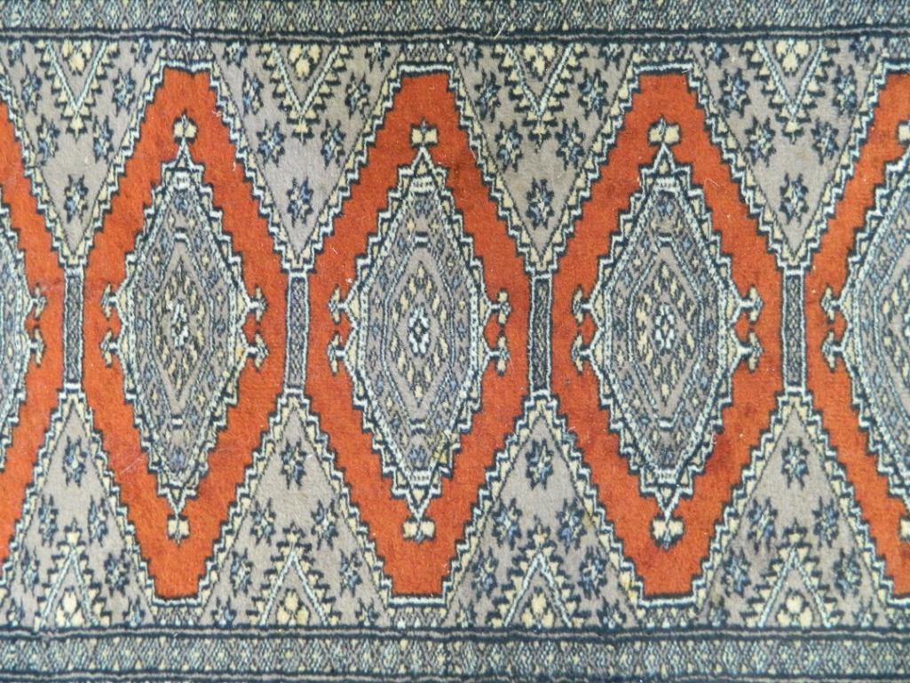 Runner - Navy Maroon and Beige - 97" x 25" - 2