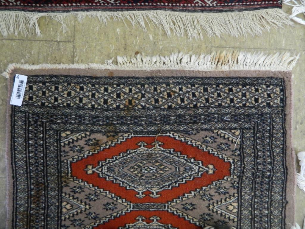 Runner - Navy Maroon and Beige - 97" x 25" - 3