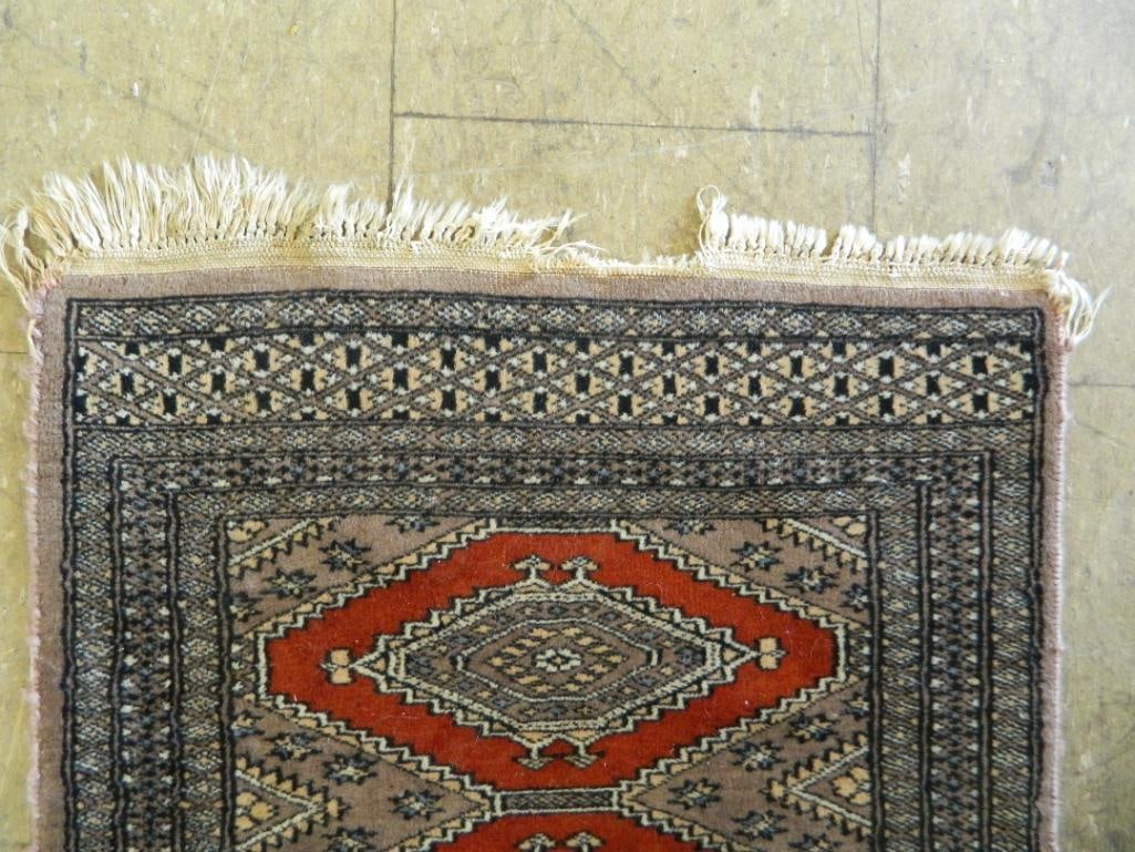 Runner - Navy Maroon and Beige - 97" x 25" - 4