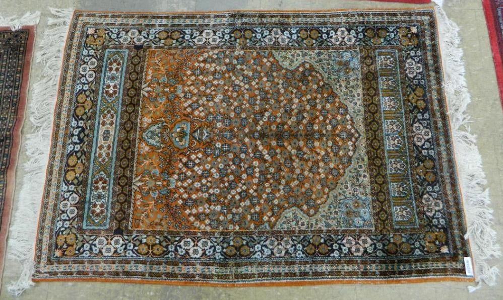 Area Rug - Orange Black Cream - 76" x 48": See Photos For Condition and Details