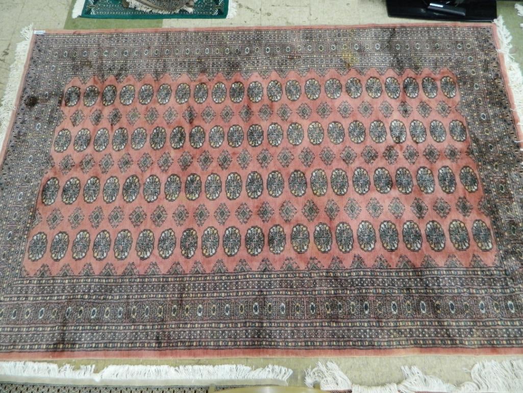 Room Size Rug - Rose Beige and Black - 116" x 74.5": See Photos For Condition and Details