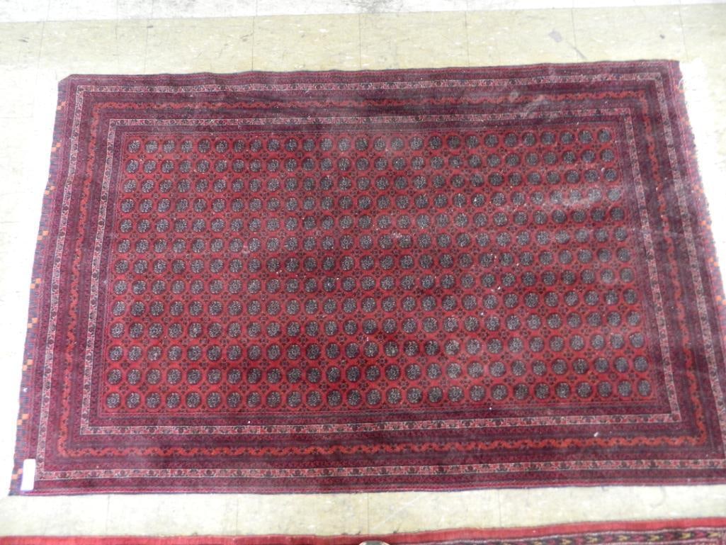 Area Rug - Maroon and Navy - 72" x 43.5": See Photos For Condition and Details