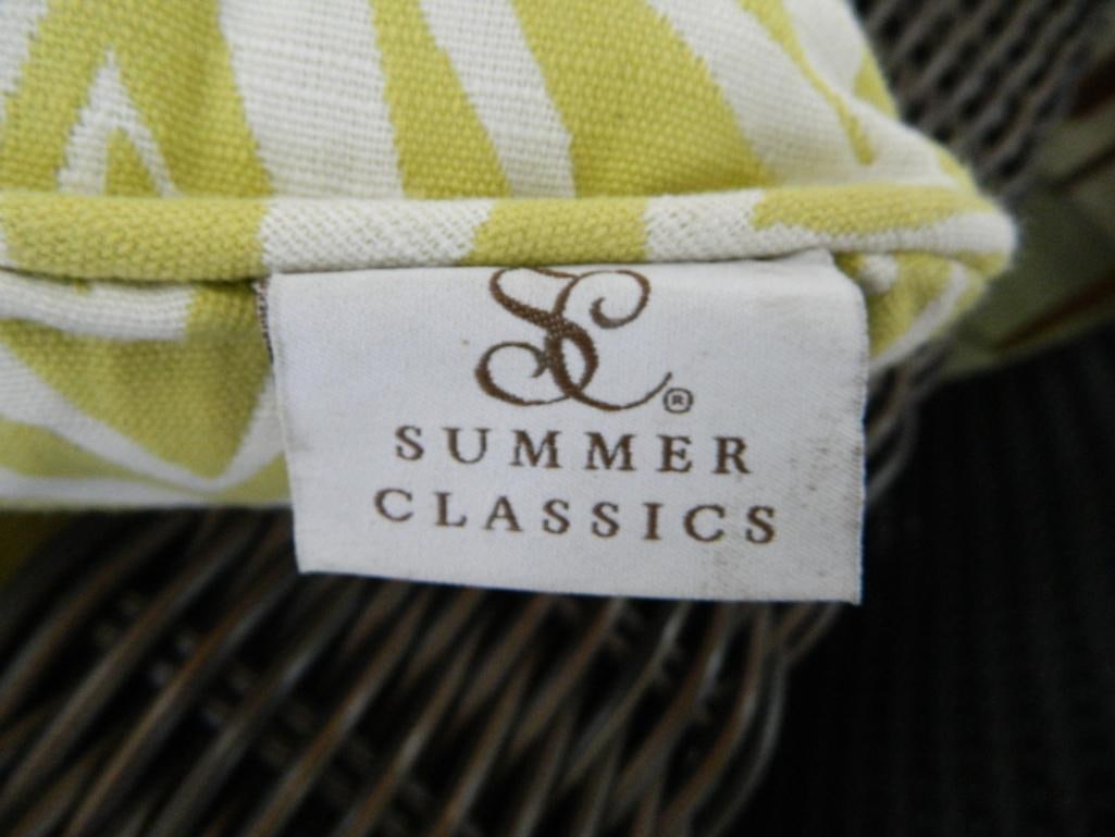 Pair of "Summer Classics" PVC Wicker Chairs and Ottomans - Chair 31" x 38.5" x 40" - 2