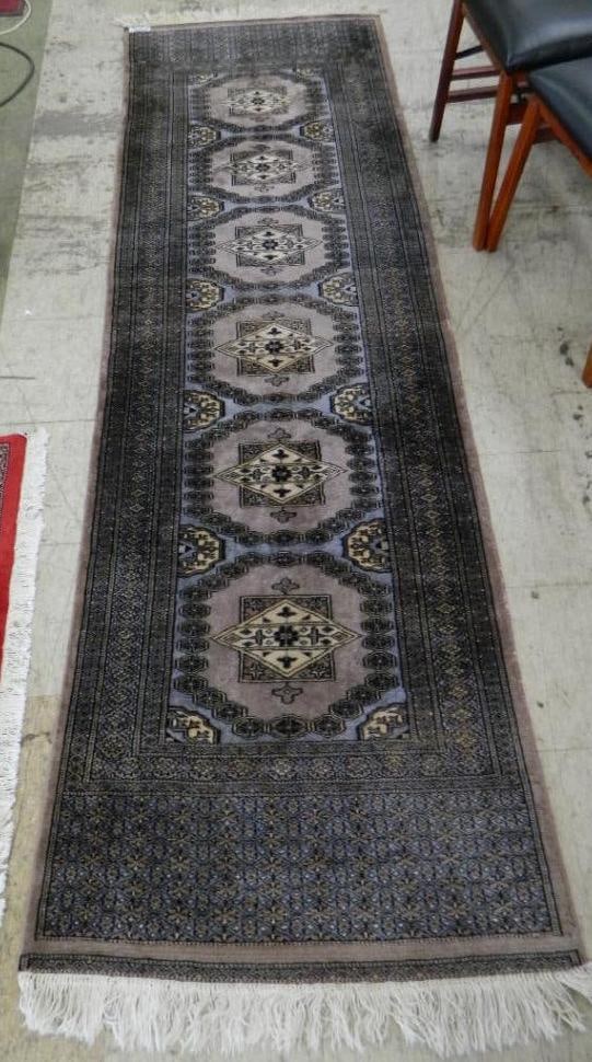 Runner - Brown Blue Cream - 109" x 32": See Photos For Condition and Details