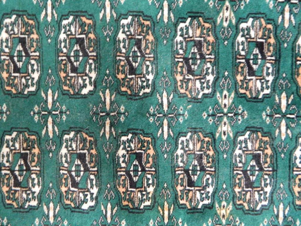 Small Area Rug - Teal Black and Cream - 41" x 25.5" - 2