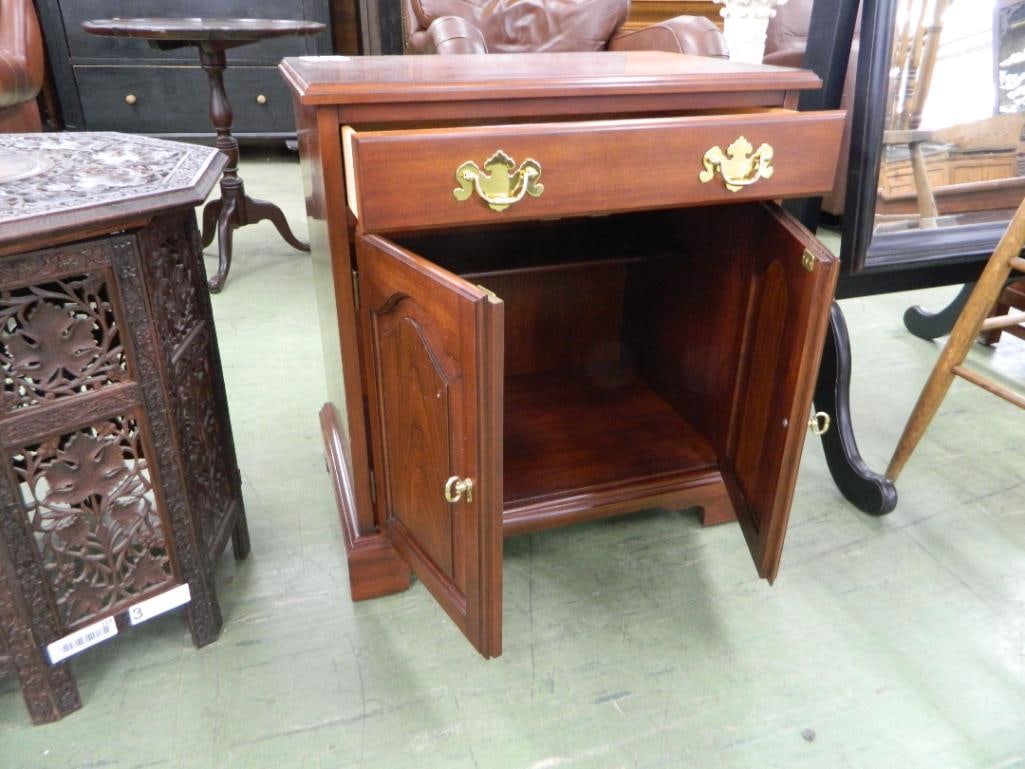 Henkel-Harris Cherry Night Stand - 1 Drawer 2 Doors - 26"x 24" x 16" - 3