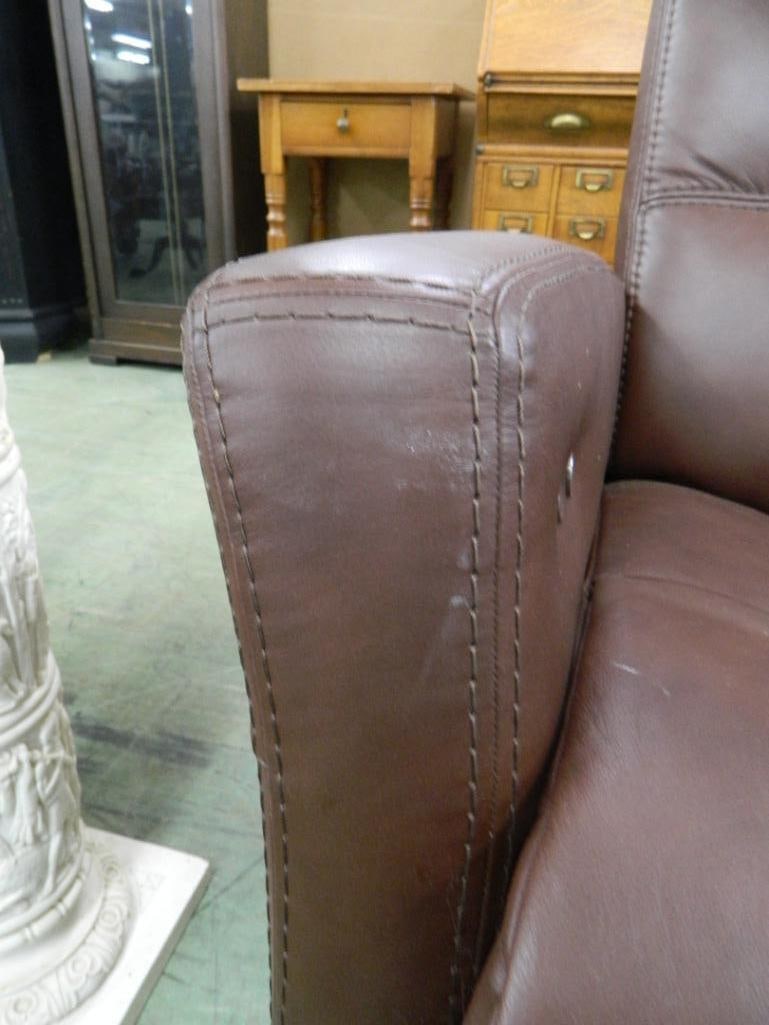 Pair of IMG Norway Dark Brown Leather Reclining Swivel Rockers - Each 39" x 29.5" x 30" - 5