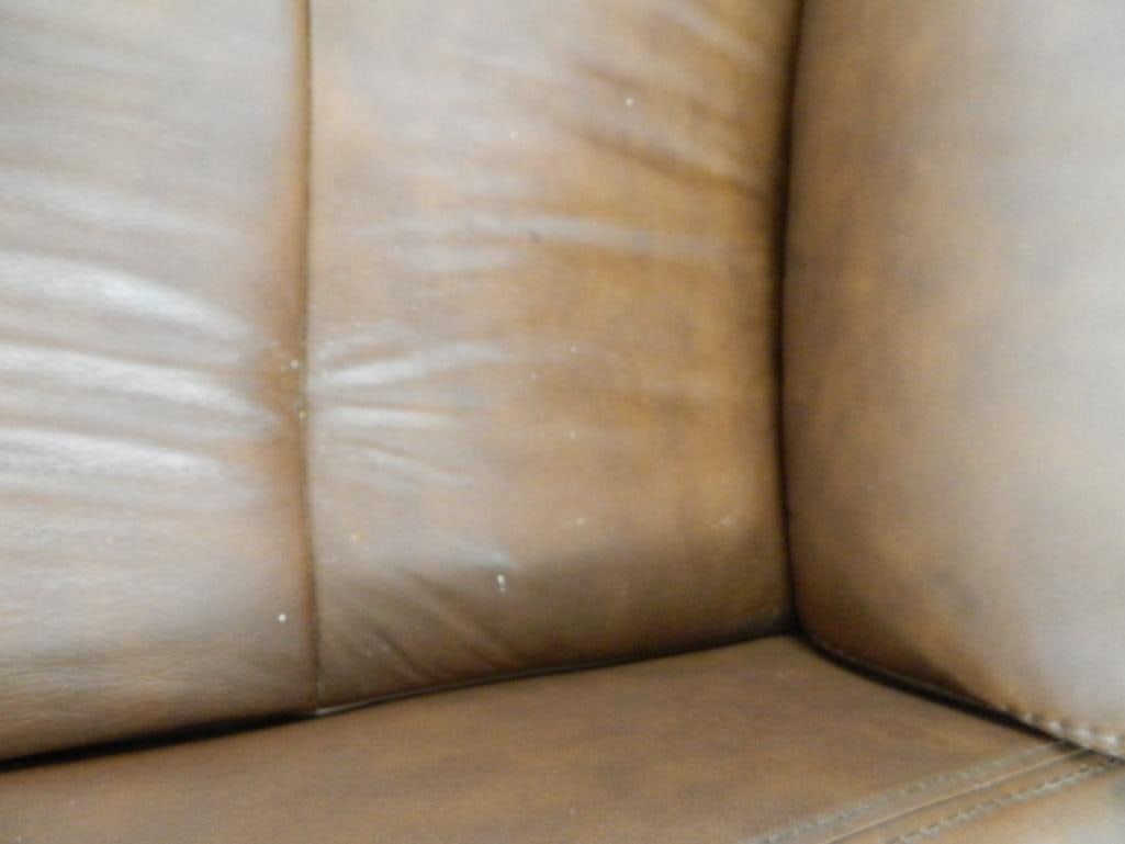 Pair of IMG Norway Dark Brown Leather Reclining Swivel Rockers - Each 39" x 29.5" x 30" - 6