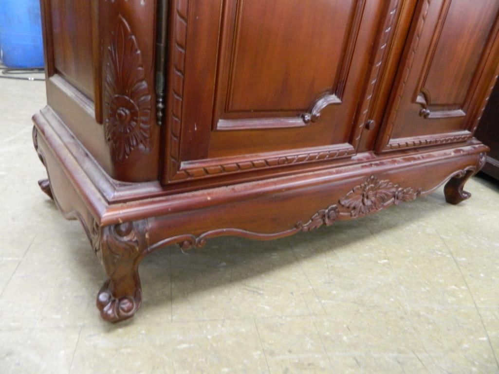 Modern Heavily Carved 2 Door Armoire - 93" x 53" x 23.5" - 6