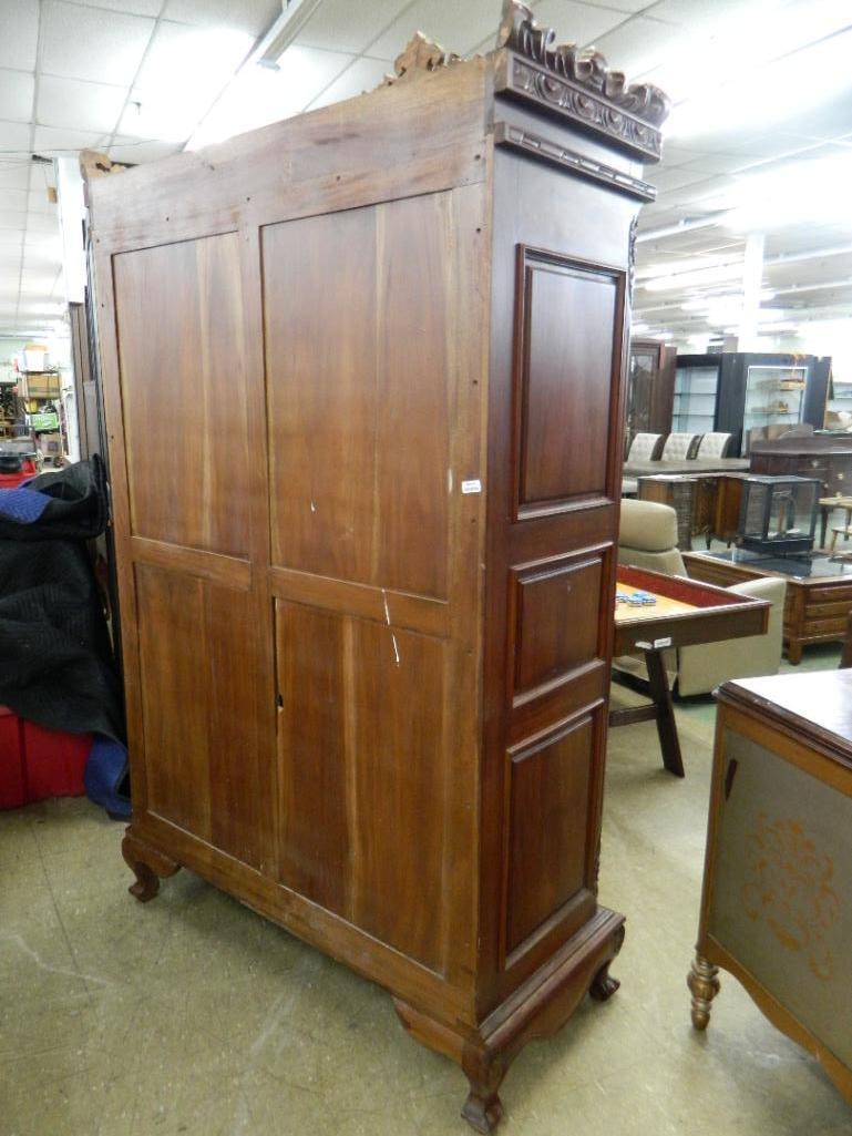 Modern Heavily Carved 2 Door Armoire - 93" x 53" x 23.5" - 7
