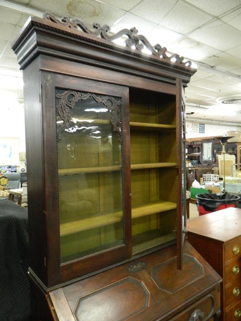 2 Piece Bookcase Top Drop Front Desk - 90" x 42" x 22" - 2