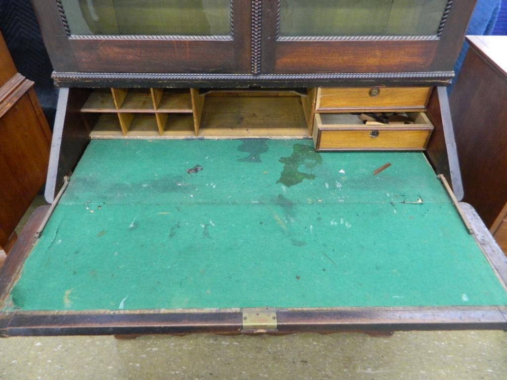 2 Piece Bookcase Top Drop Front Desk - 90" x 42" x 22" - 3