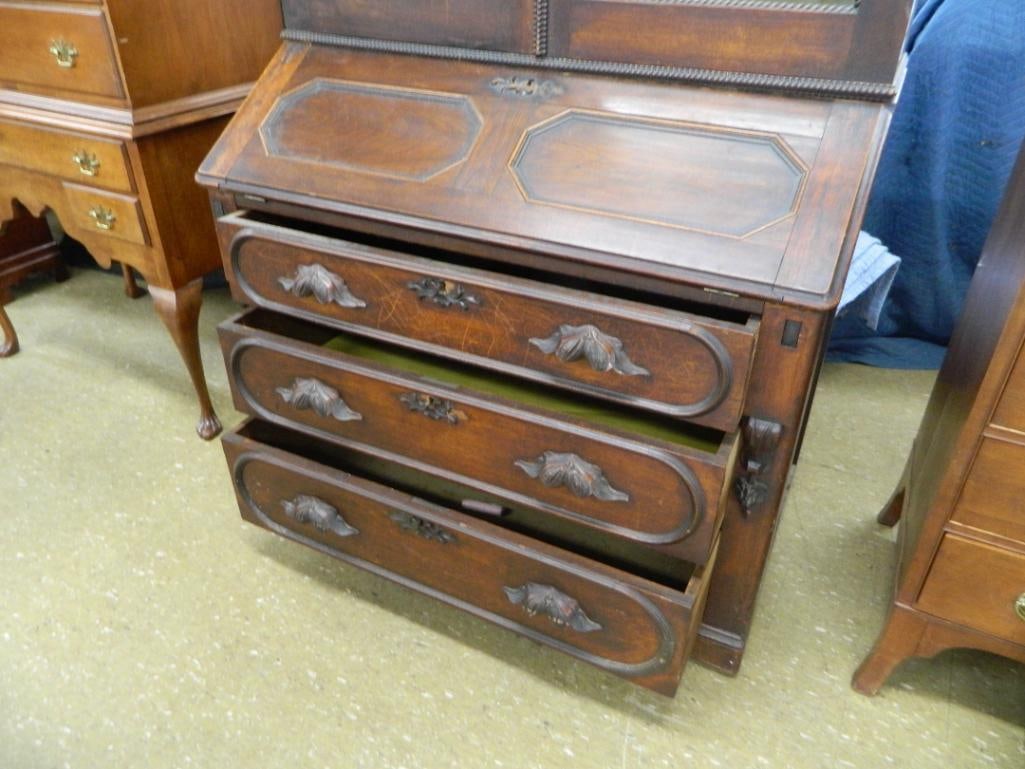 2 Piece Bookcase Top Drop Front Desk - 90" x 42" x 22" - 4