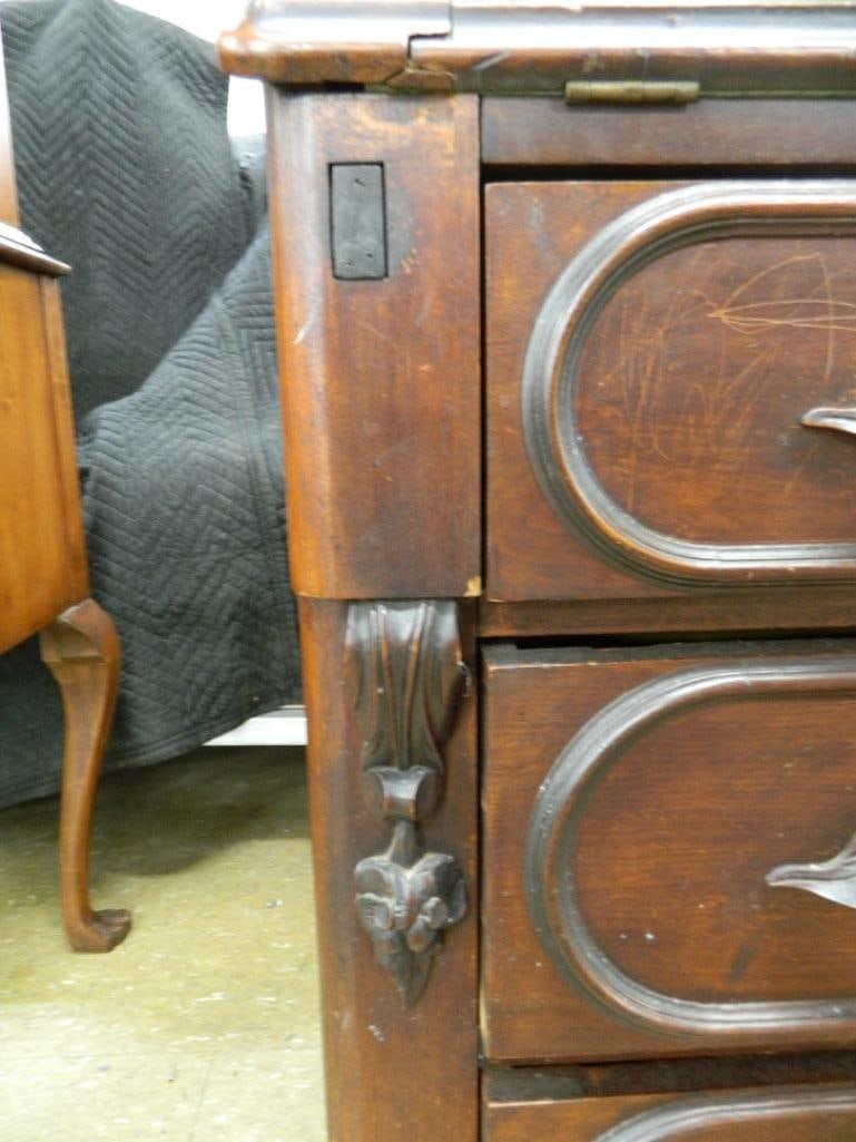 2 Piece Bookcase Top Drop Front Desk - 90" x 42" x 22" - 9