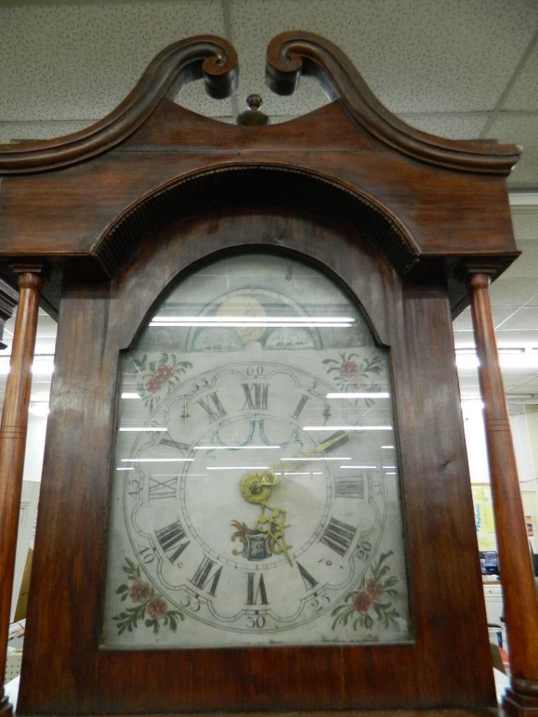 Vintage Grandfather Clock with Weight - 89.5" x 19.5" x 10" - 2