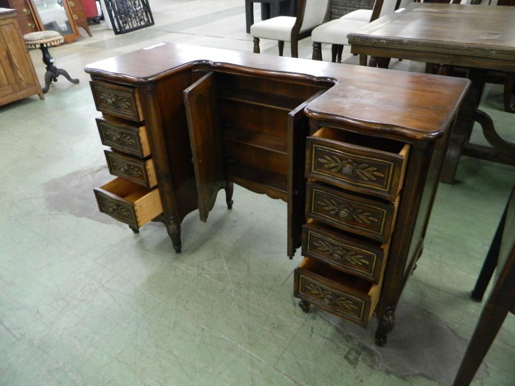 8 Drawer 2 Door Vanity - Heavily Carved - 30.5" x 48" x 17" - 2