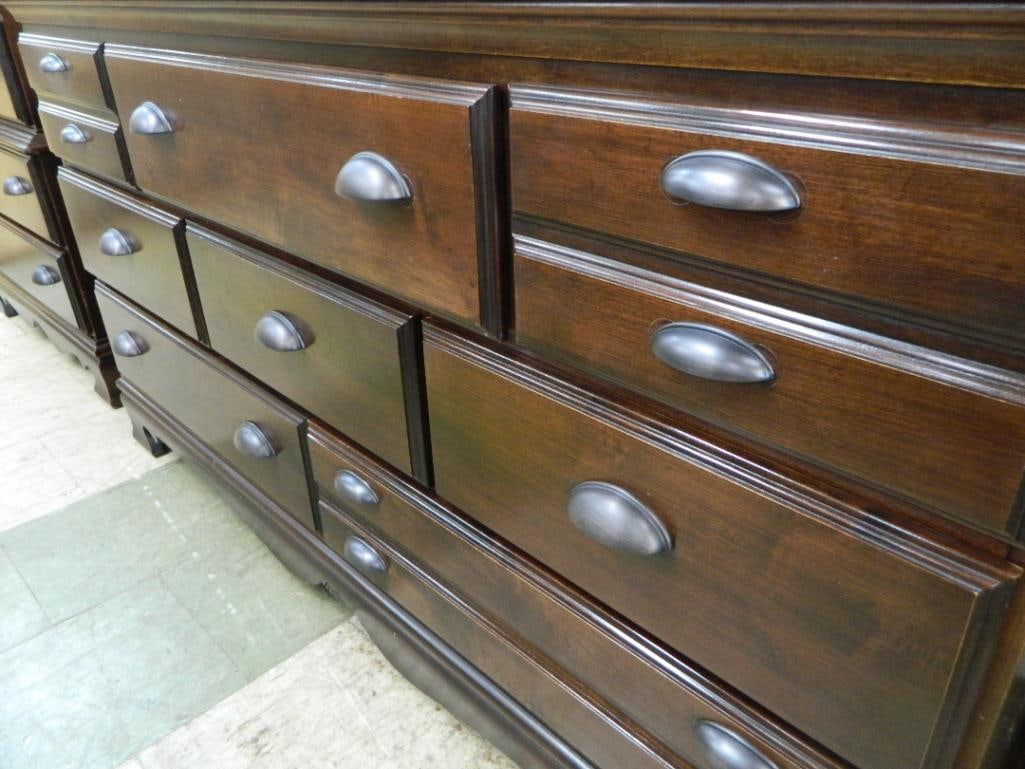 Mahogany 8 Drawer long Dresser - 33" x 60" x 18.5" - 3