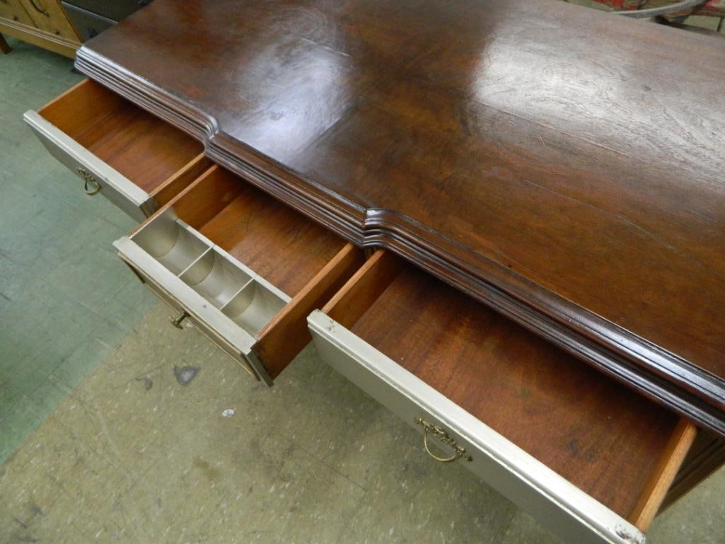 Painted 3 Over 2 Low Dresser on Casters - 34.5" x 50.5" x 22" - 2