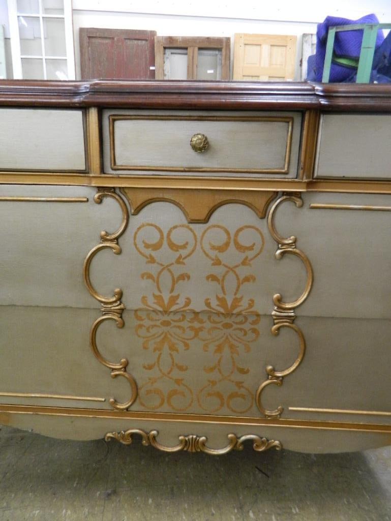 Painted 3 Over 2 Low Dresser on Casters - 34.5" x 50.5" x 22" - 4