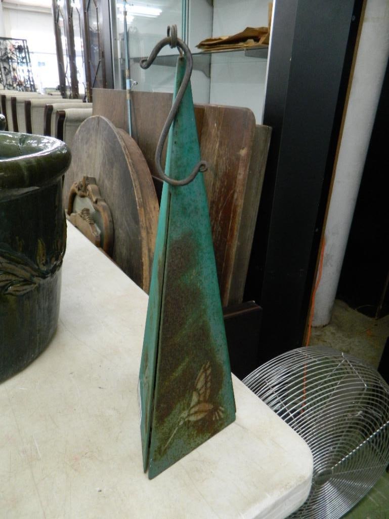 Metal Triangular Bell - Hummingbird - 19" x 7" - 2