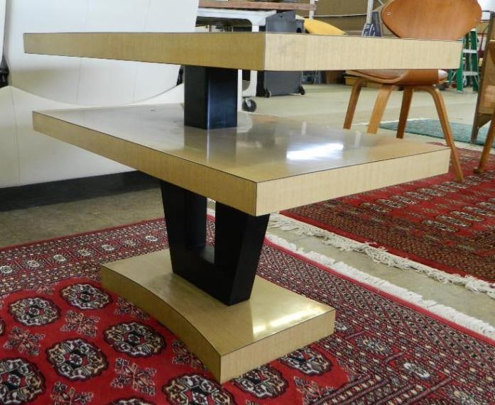 MCM Mid Century 2 Tier Formica End Table - 22" x 30" x 17": See Photos For Condition and Details