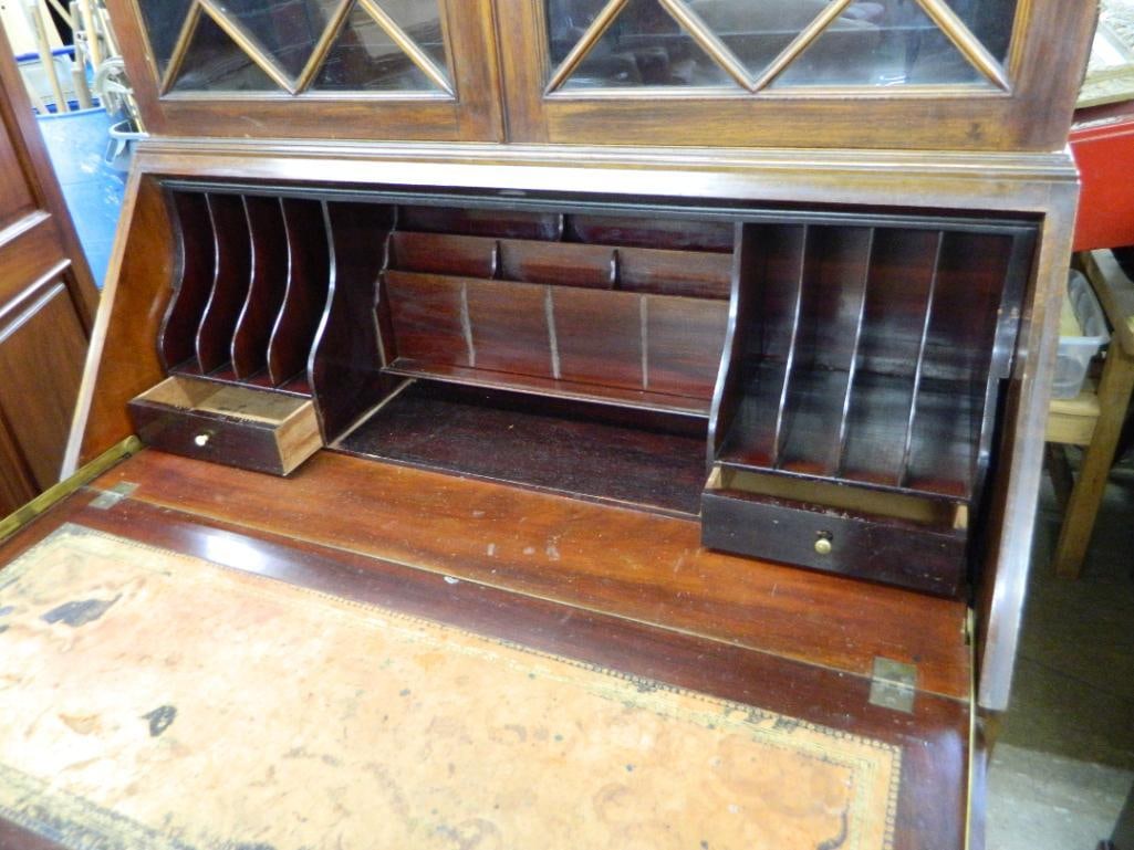 3 Piece Bookcase Top 5 Drawer Drop Front Desk - 86" x 40" x 22" - 3