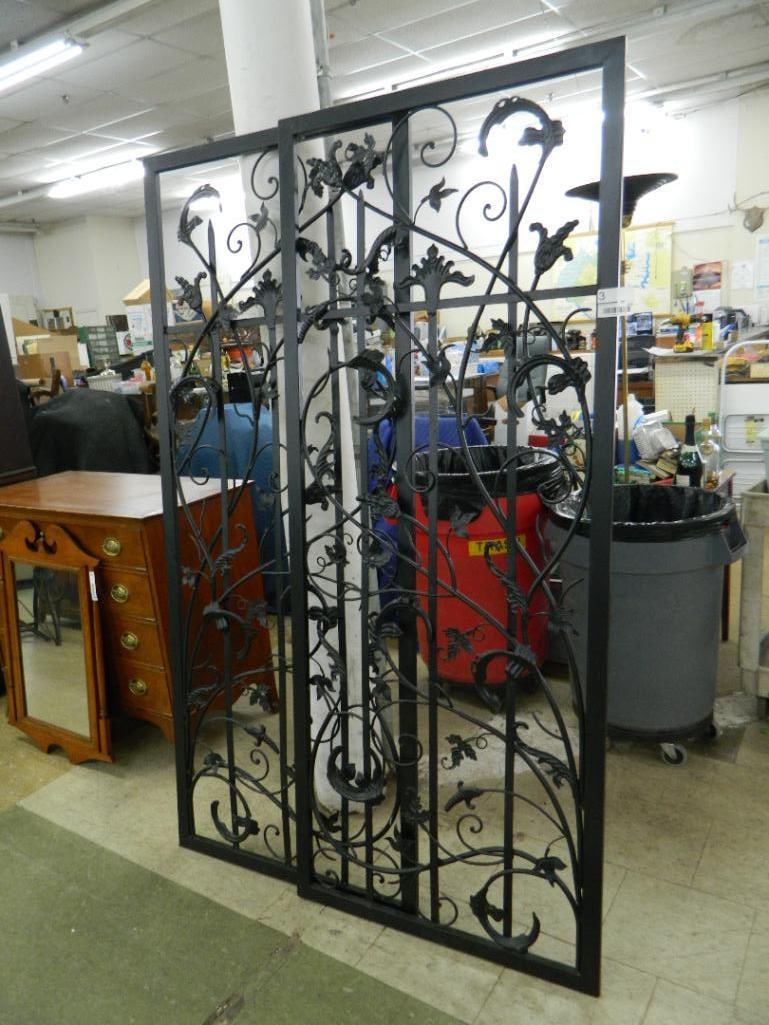Pair of Painted Metal Trellises - Each 76" x 30.5" - 4
