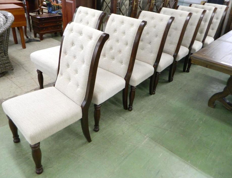 Group of 8 Ashley Furniture Upholstered Dining Chairs - Each 41" x 21" x 29" (1 of 5)