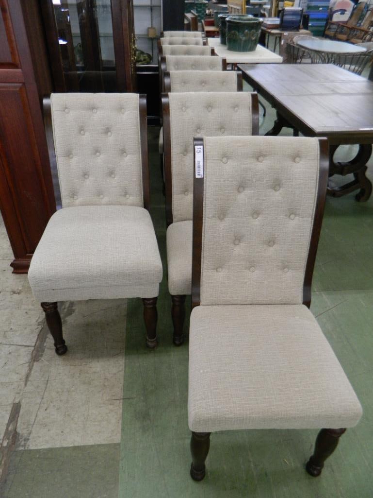 Group of 8 Ashley Furniture Upholstered Dining Chairs - Each 41" x 21" x 29" - 2