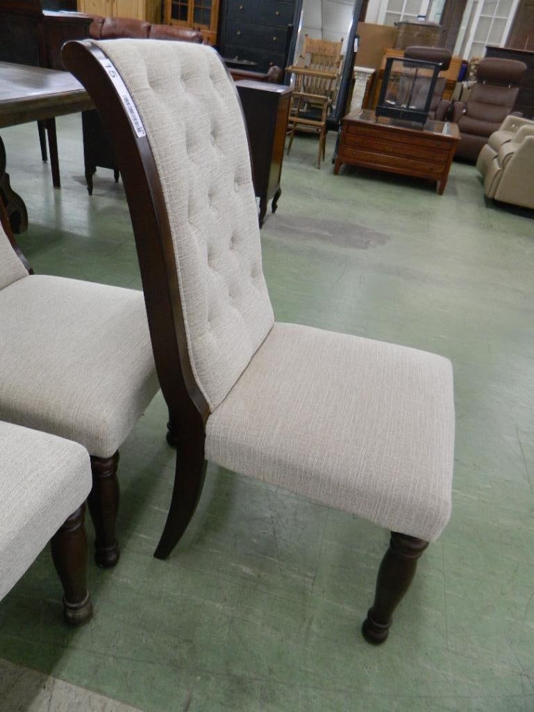 Group of 8 Ashley Furniture Upholstered Dining Chairs - Each 41" x 21" x 29" - 3