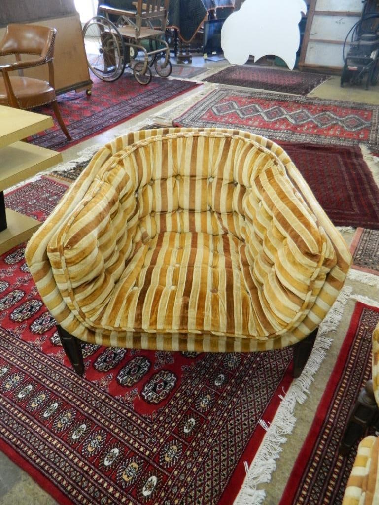 MCM Mid Century Upholstered Club Chair Arm Chair and Ottoman - Arm Chair 36" x 34" x 34" - 3