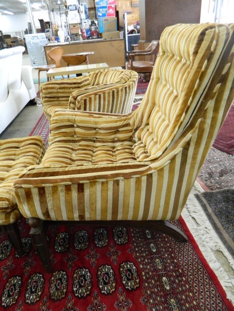 MCM Mid Century Upholstered Club Chair Arm Chair and Ottoman - Arm Chair 36" x 34" x 34" - 5
