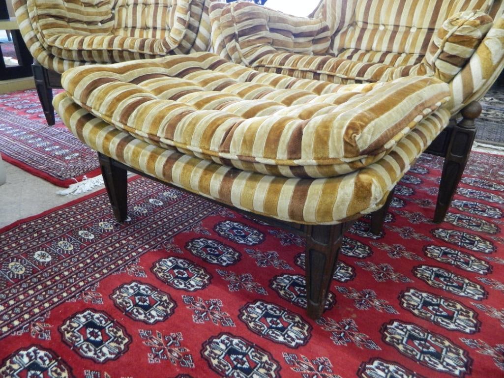 MCM Mid Century Upholstered Club Chair Arm Chair and Ottoman - Arm Chair 36" x 34" x 34" - 6