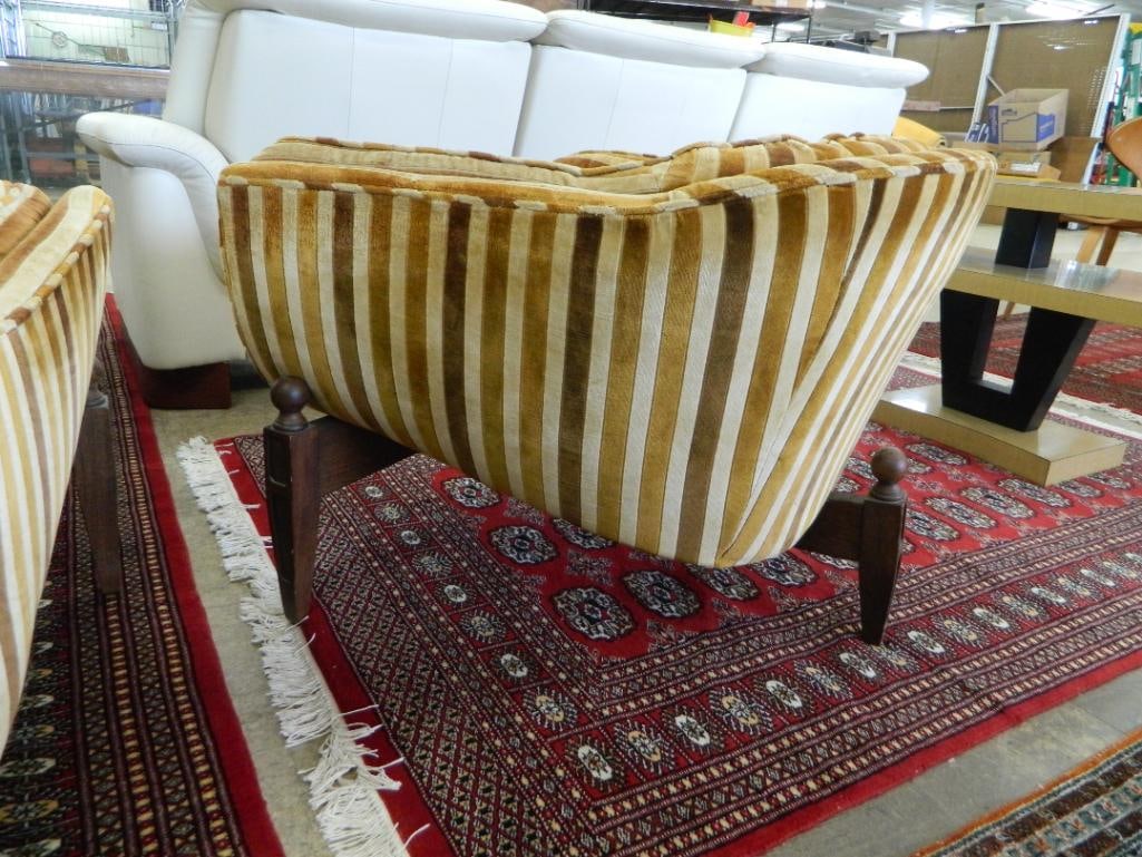 MCM Mid Century Upholstered Club Chair Arm Chair and Ottoman - Arm Chair 36" x 34" x 34" - 7