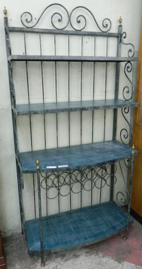 Tile Shelf Metal Bakers Rack - 35" x 37.5" x 17.5": See Photos For Condition and Details